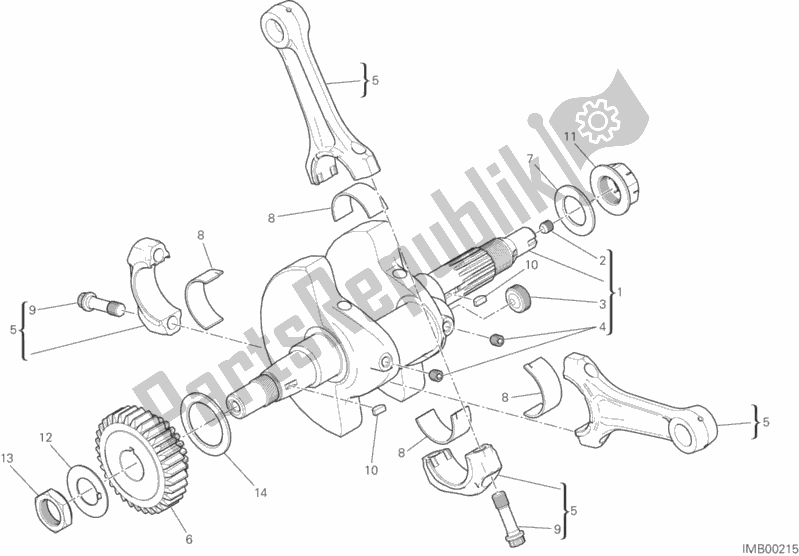 Alle onderdelen voor de Drijfstangen van de Ducati Scrambler Cafe Racer Thailand USA 803 2018